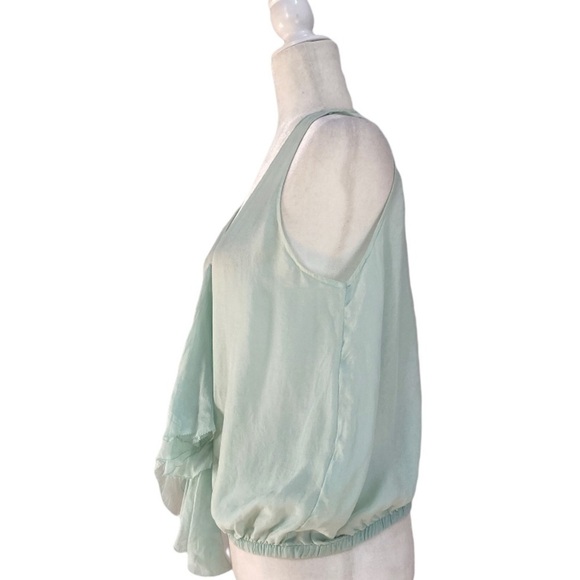 Wera Stockholm Sleeveless Silk Ruffle V Neck Tank Blouse - Picture 3 of 9